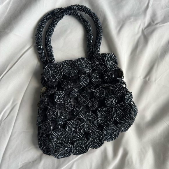 Vintage black beaded mini purse - Picture 3 of 5